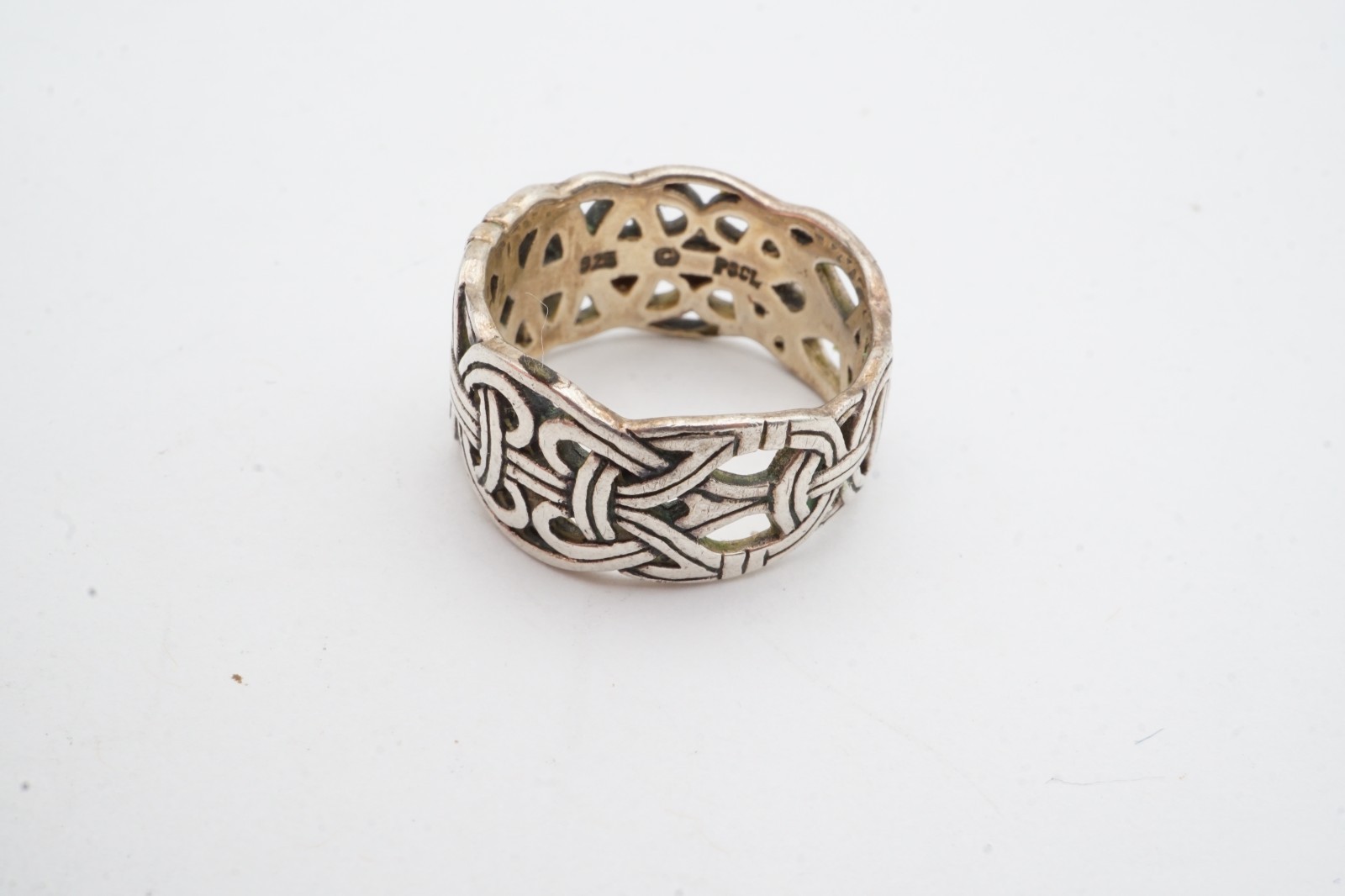 Vintage Peter Stone PSCL Sterling Silver 925 Celtic Ring Size 7.75