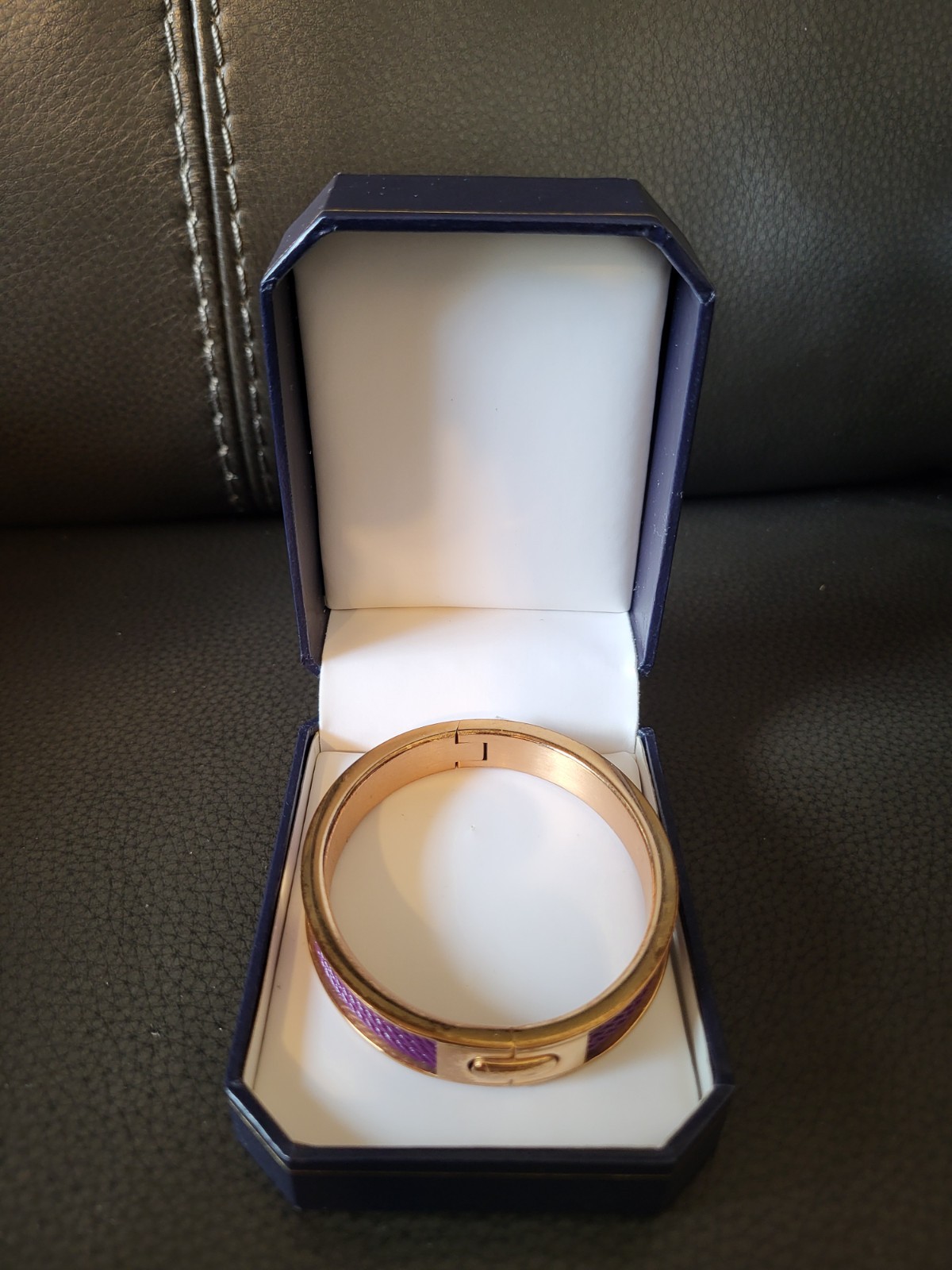 Charriol Forever Colors Plum Hinged Bangle Bracelet. With Box. Size L