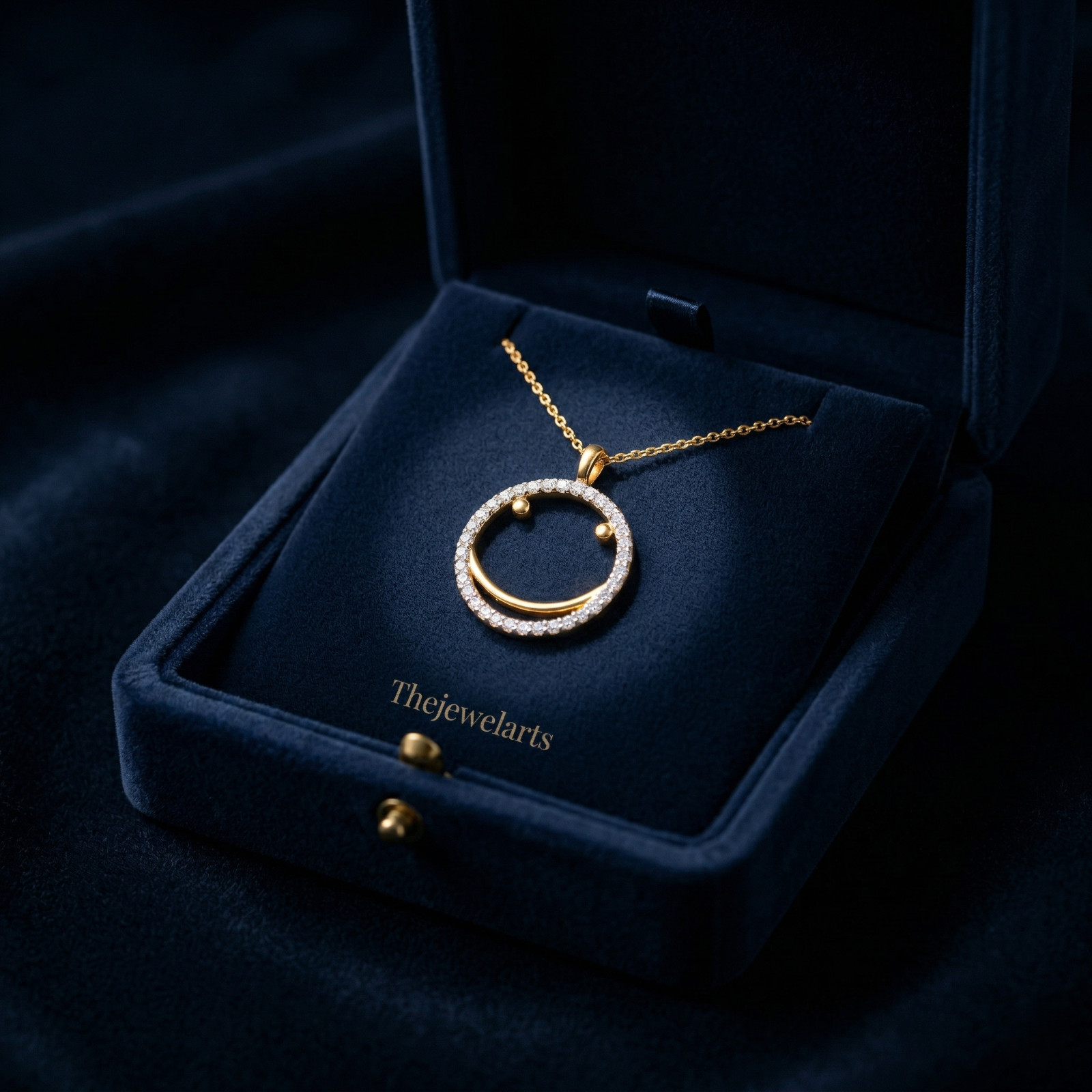 Gold Plated Open Circle Pendant 925 Sterling Silver Necklace for Women