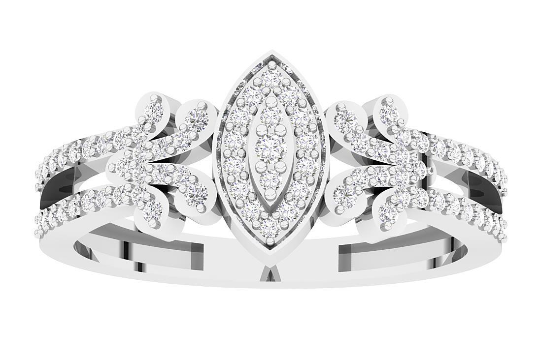 SI G 0.40 Carat Genuine Diamond Right Hand Anniversary Ring 14K Rose Gold 9.40mm