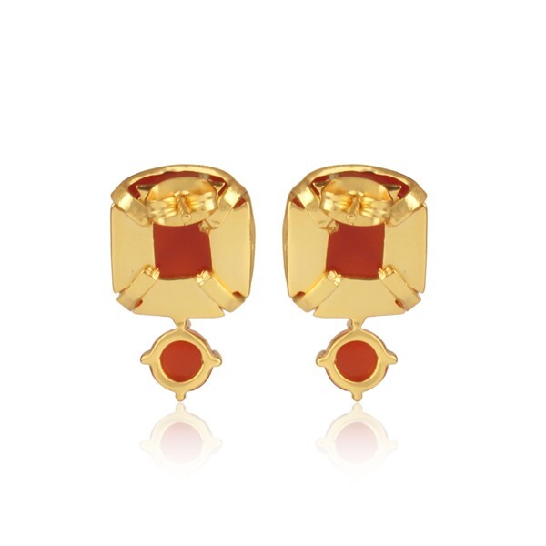 Carnelian Set Turkish Style Designer Stud Gold Earrings Jewelry For Women Gifts