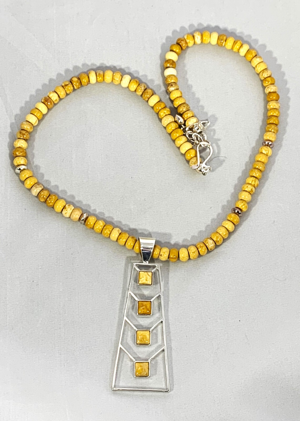 Mine Finds By Jay King Alunite & SS Adjustable Necklace & Pendant