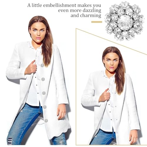 5 Pack Button Covers for Women Blouses, Button Covers Detachable Silver