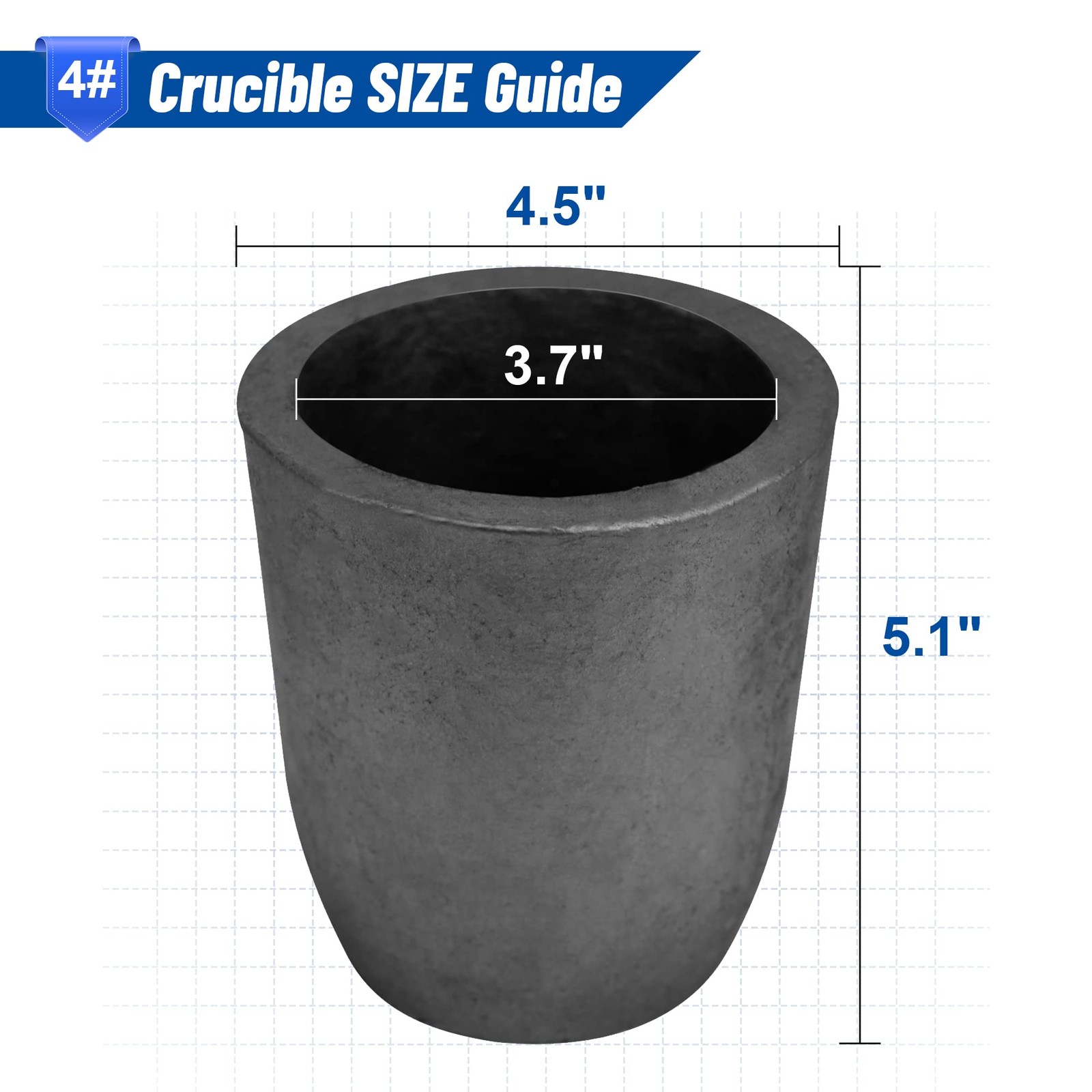 4.5kg #4 Silicon Carbide Graphite Crucibles,Crucibles for Melting Metal,Withs…