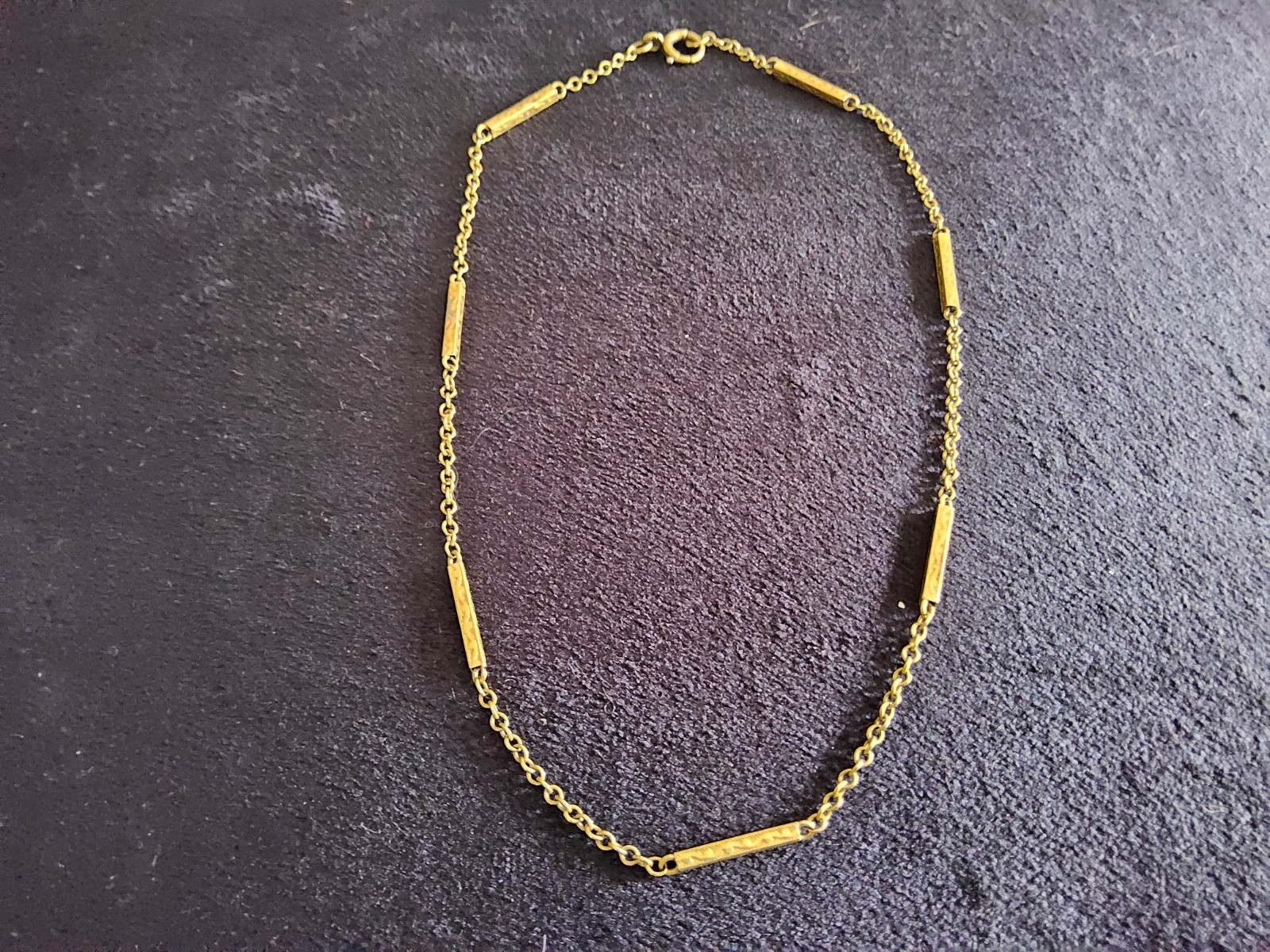 Vintage 14 carat gold Ankle or Child’s Necklet chain and Bars Design 32cm 3.32g
