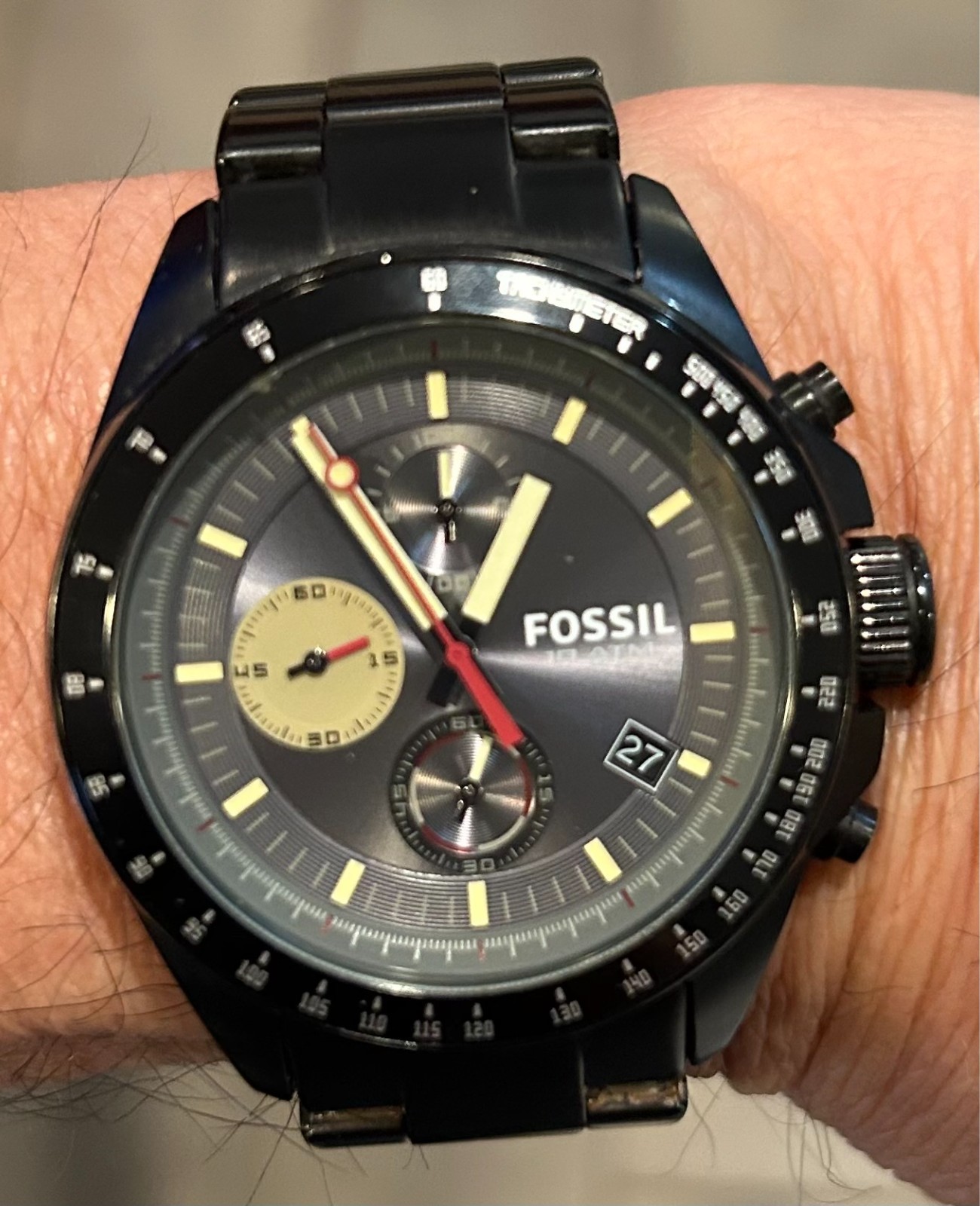 Fossil Decker Chronograph Black IP CH2942 Stainless Steel Men’s Watch