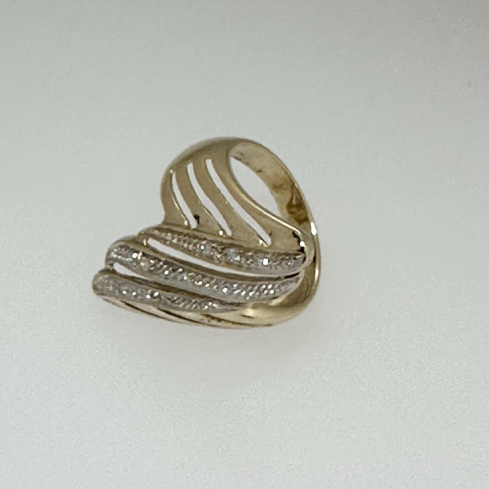 9k Yellow and White Gold Diamond Dress Ring