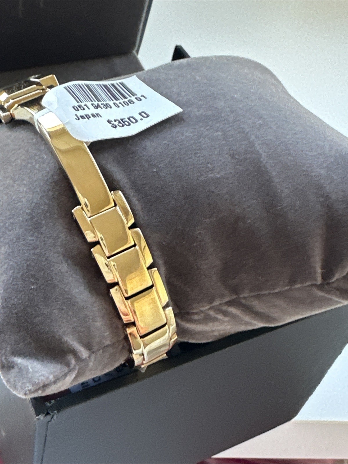 Bulova Bangle Ladies Diamond Gold Plated Stainless Quartz Watch 97P141