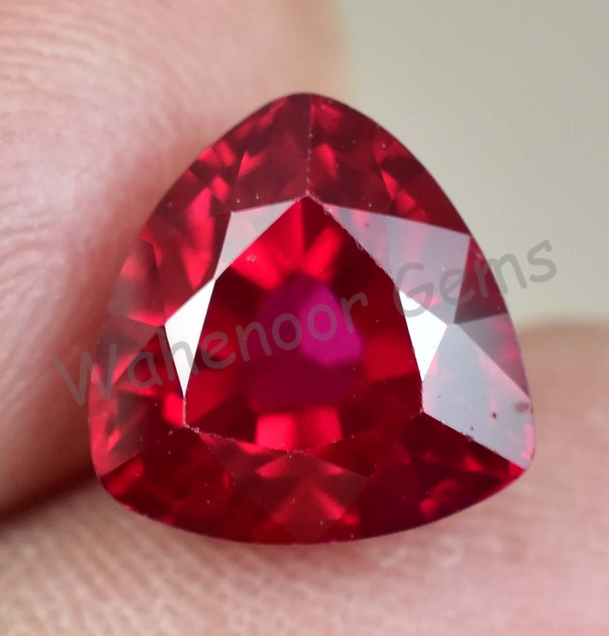 6.70 Ct Natural Blood Red Ruby Trillion Certified Mozambique Stunning Gemstone
