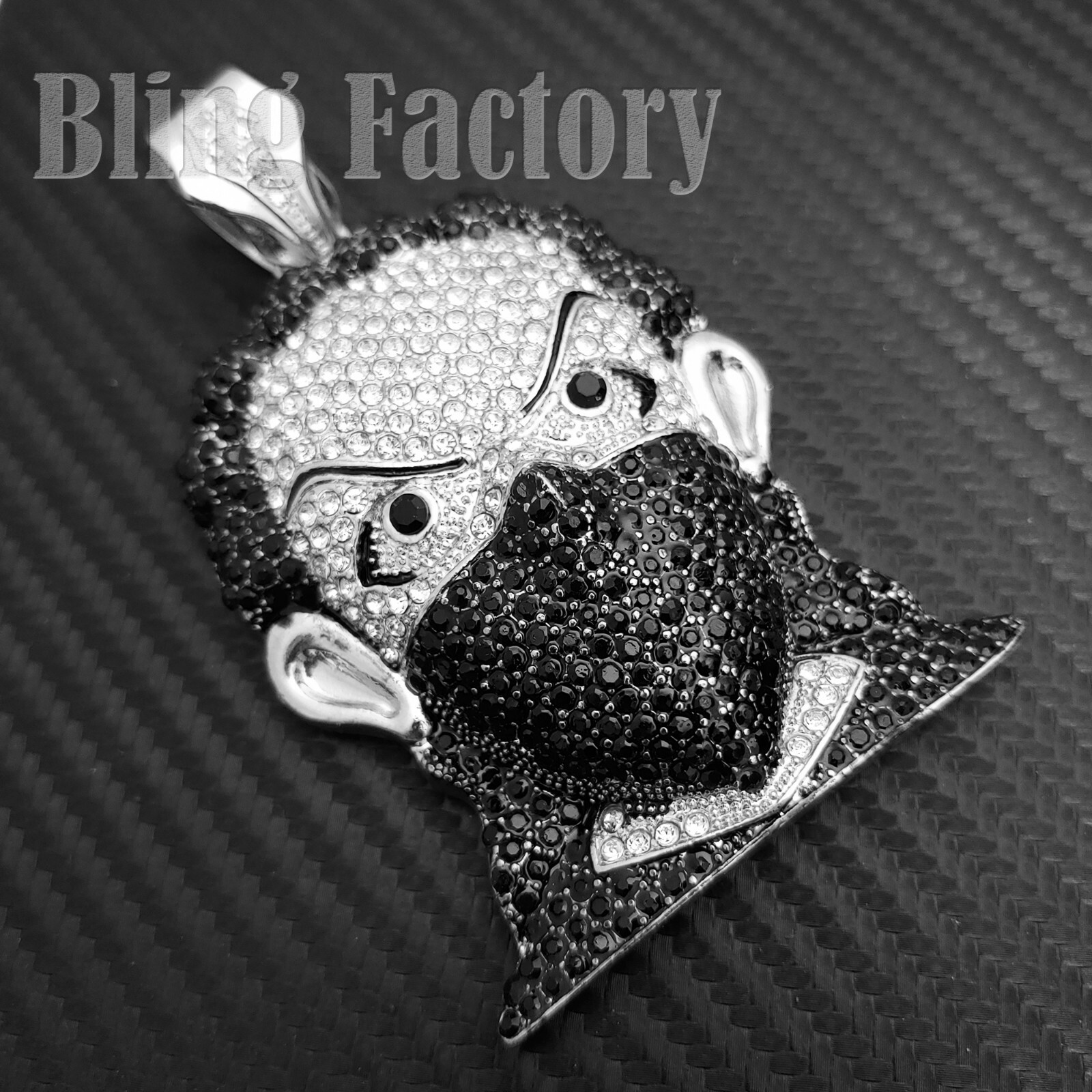 HIP HOP ICED LAB DIAMOND SILVER PLATED BOONDOCK MASKED GOON BLING CHARM PENDANT