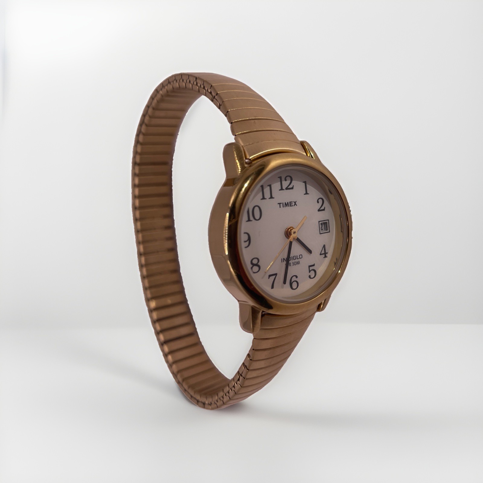 Timex Easy Reader T2H351 Women’s Gold-Tone Expansion Band Quartz Watch -No Box