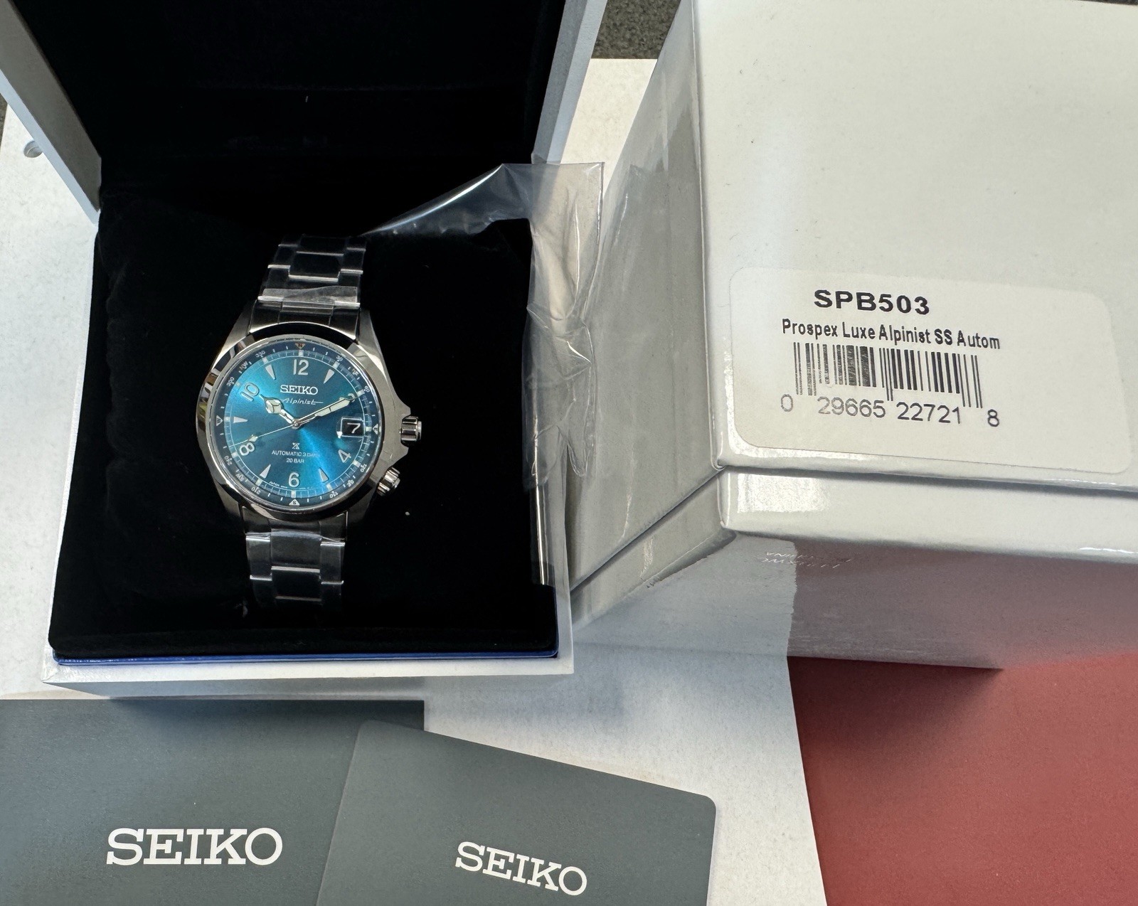 Seiko Prospex Alpinist Teal Dial Steel Bracelet Watch SPB503 New With Tag Japan