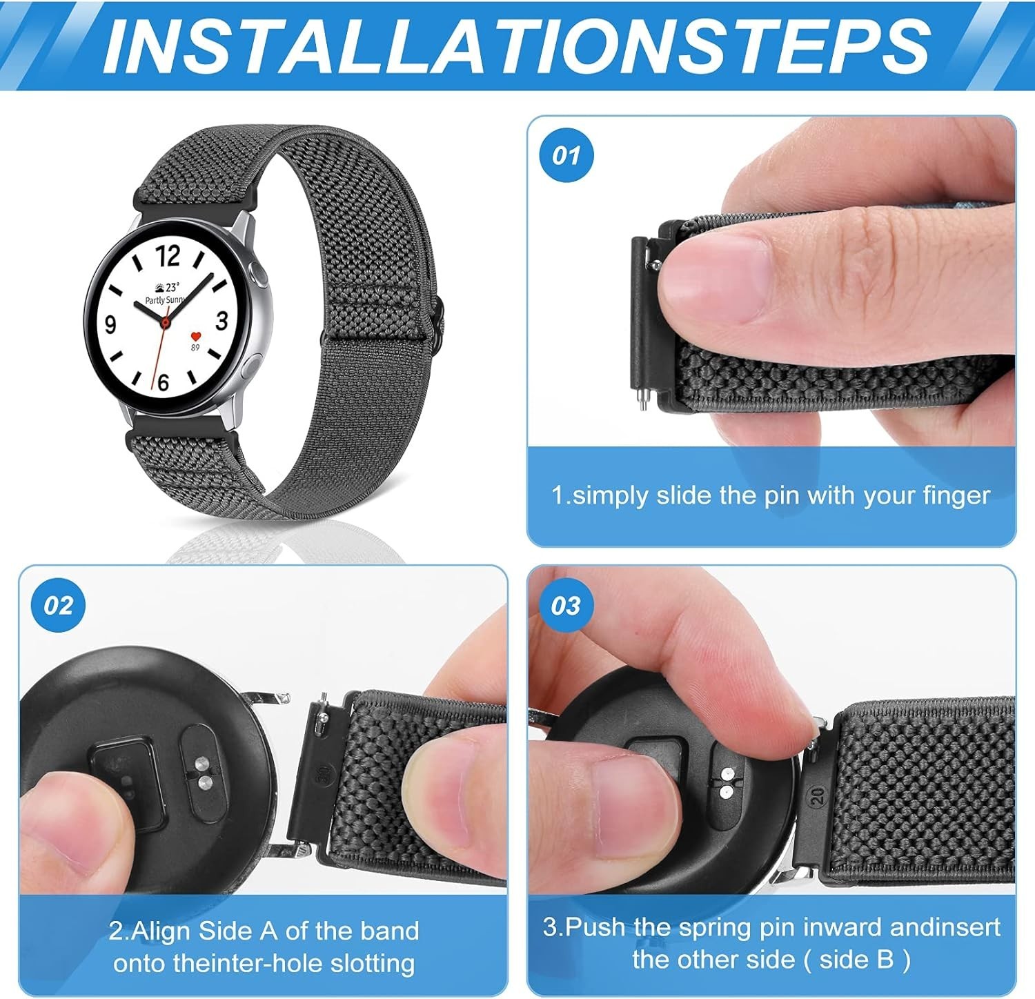 Nylon Elastic Watch Straps 16mm-24mm | Adjustable & Easy to Install