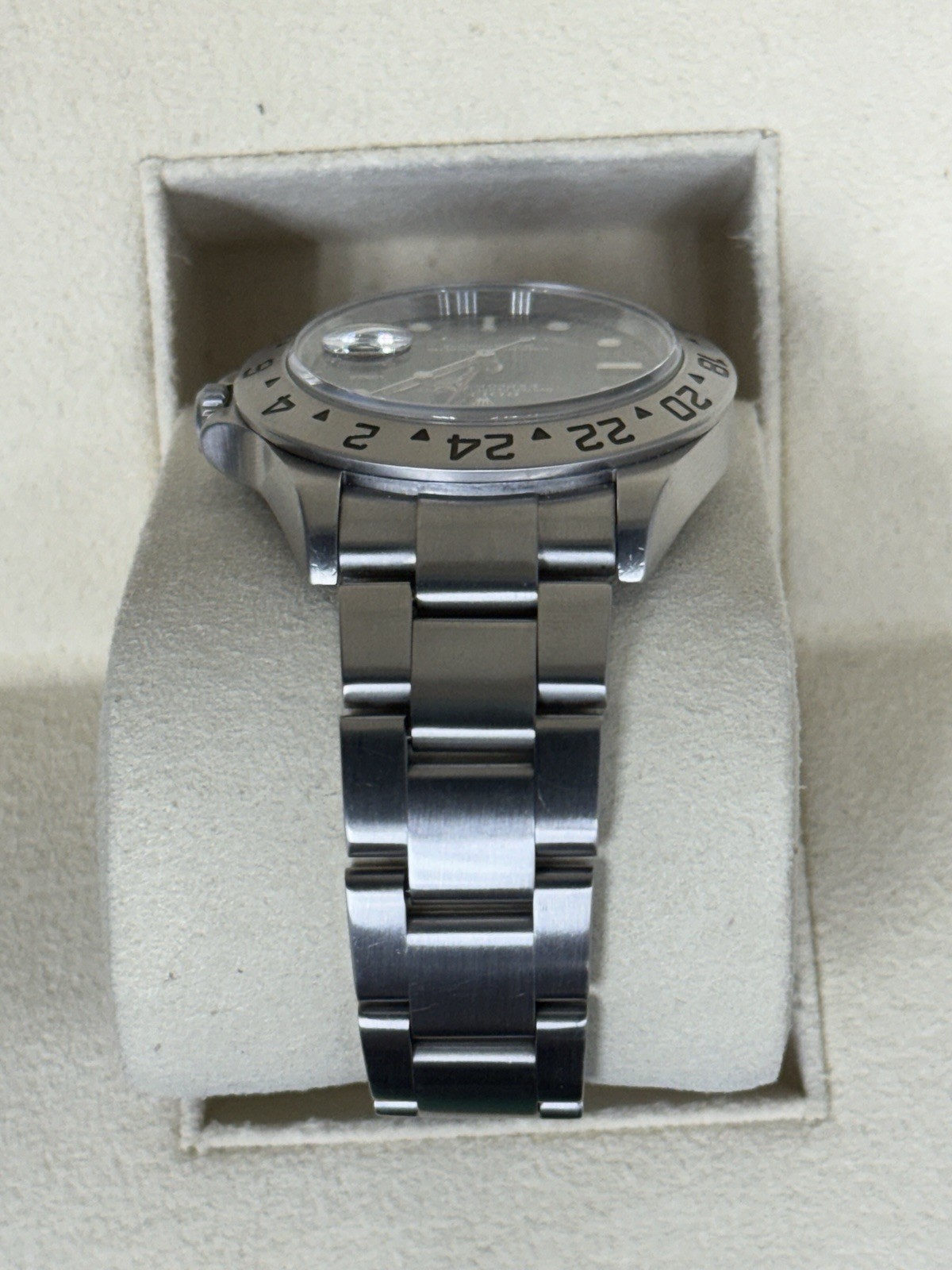Rolex Explorer 16570 Silver Oyster Bracelet with Silver Bezel Watch Only.