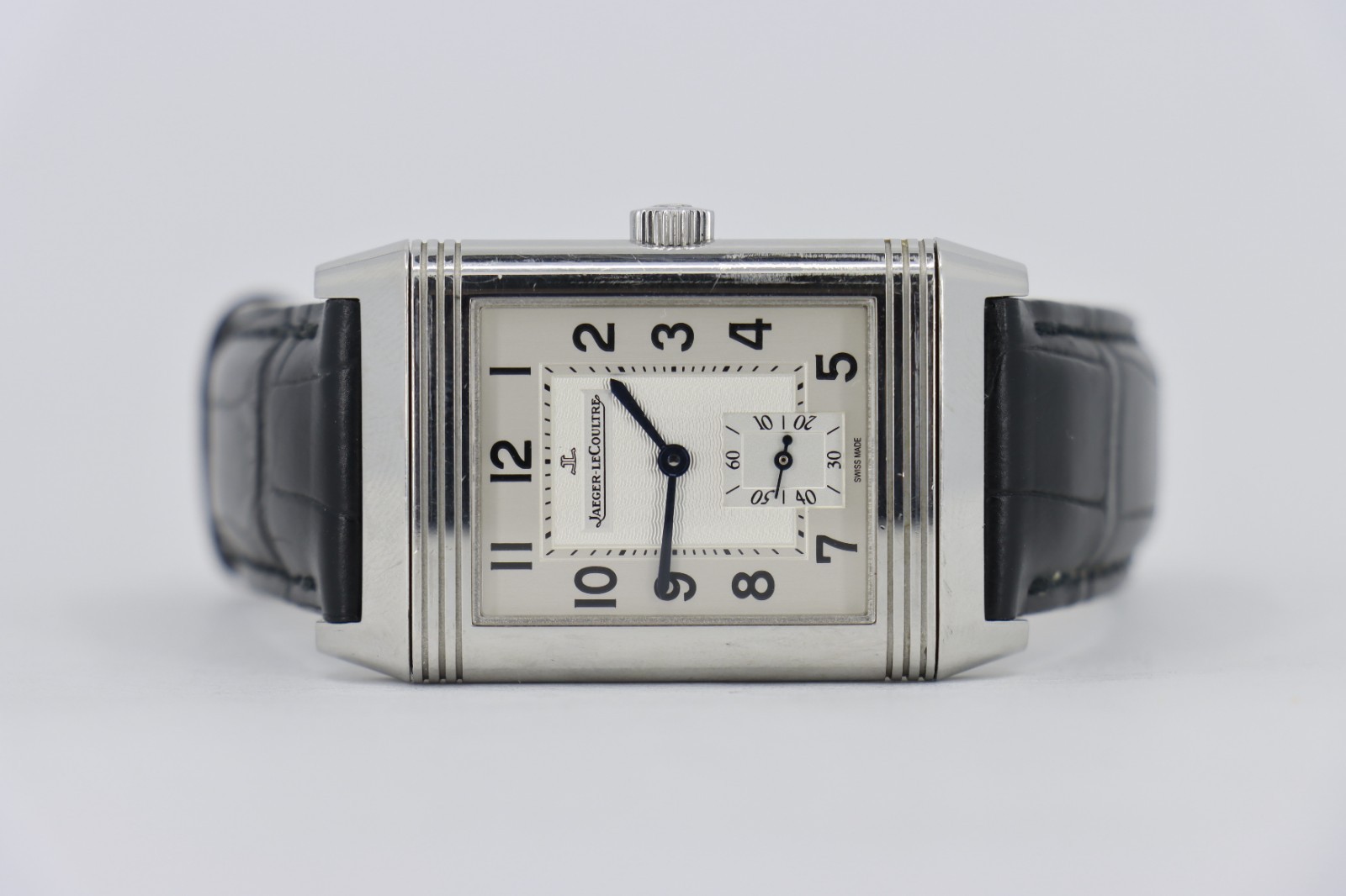 Jaeger-LeCoultre Reverso Grande Taille 270.8.62 Silver Dial Leather Strap 26mm