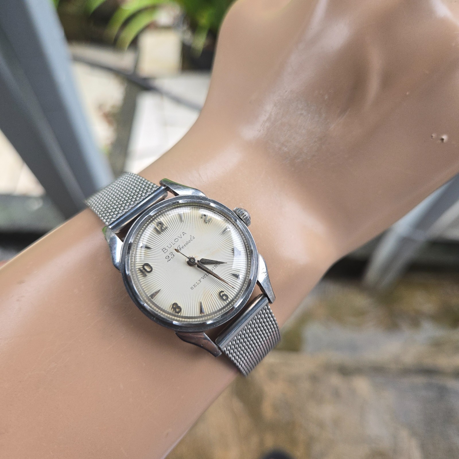 Vintage Bulova 23 “A” Men’s automatic watch sunburst dial 10BPAC USA 1959