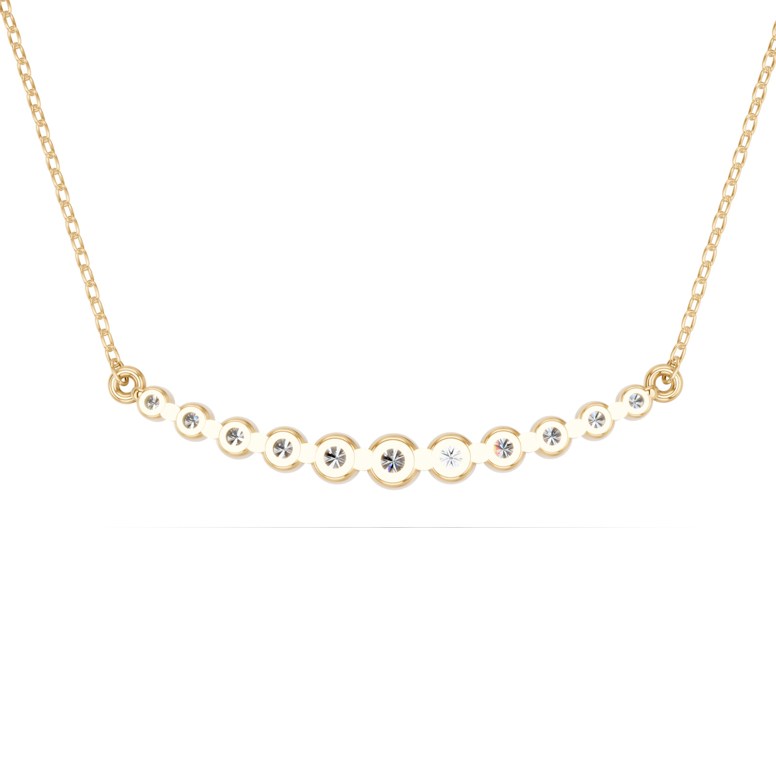 0.75Ct Round Moissanite Pendant Necklace 925 Silver 10K Gold Women Gift