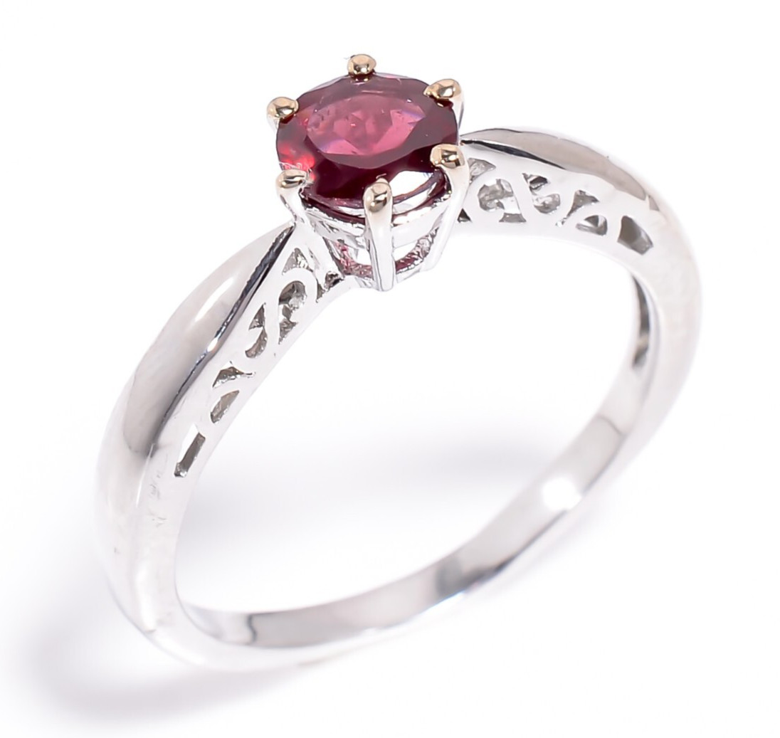 Rhodolite Garnet Ring 925Sterling Silver Ring For Women Purpose Ring Dainty Gift