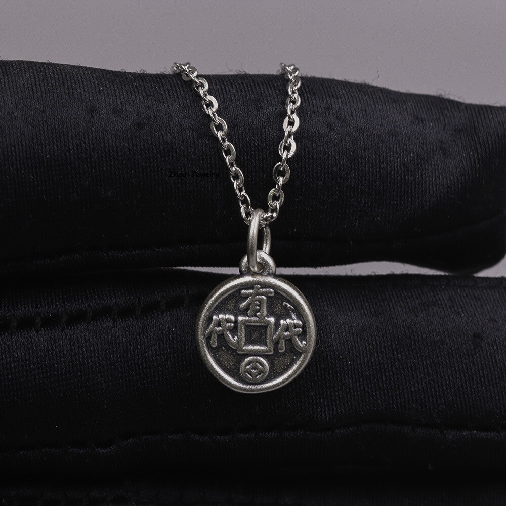 Real S925 Sterling Silver Pendant Men Women Coin Pendant 17*12mm 1.2-1.3g