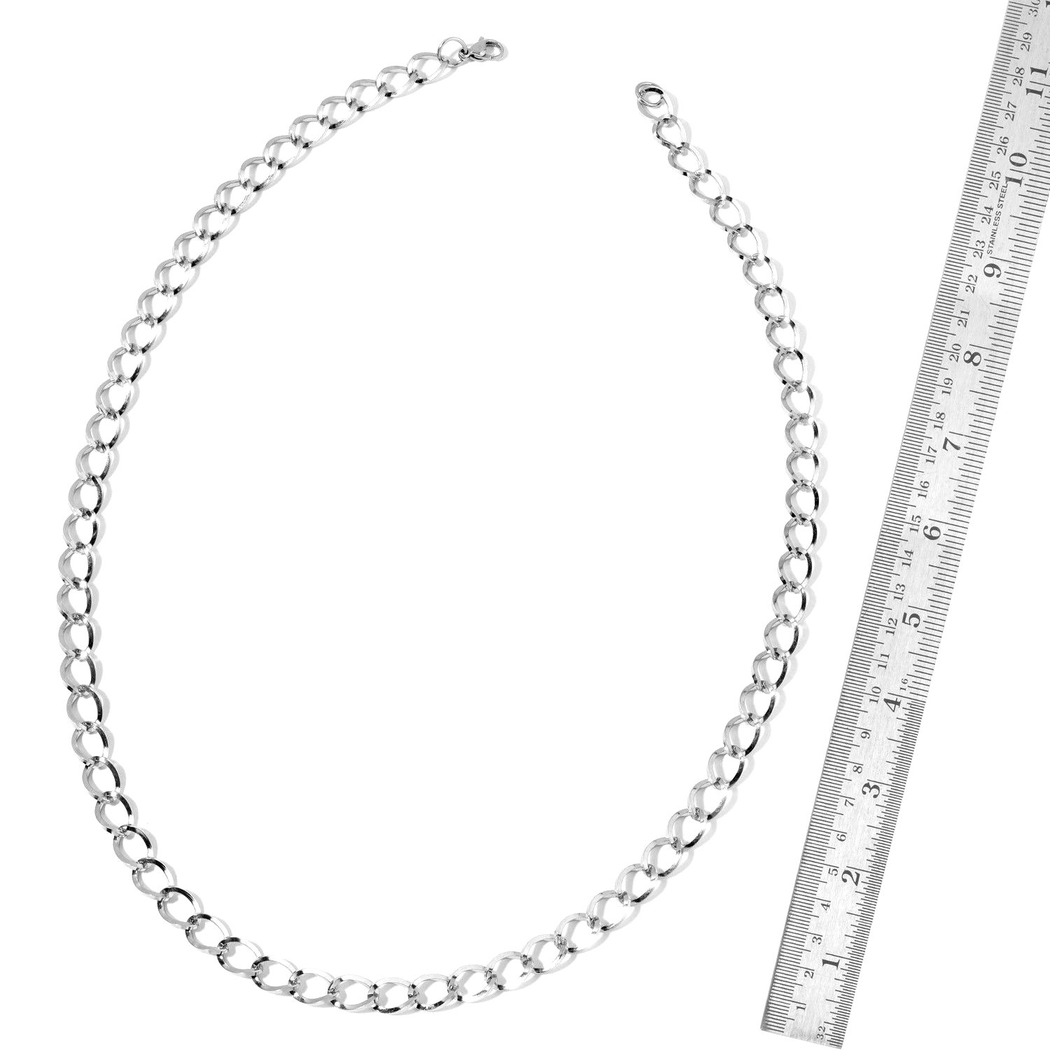 Stainless Steel Curb Chain Necklace (30 in) 20 grams