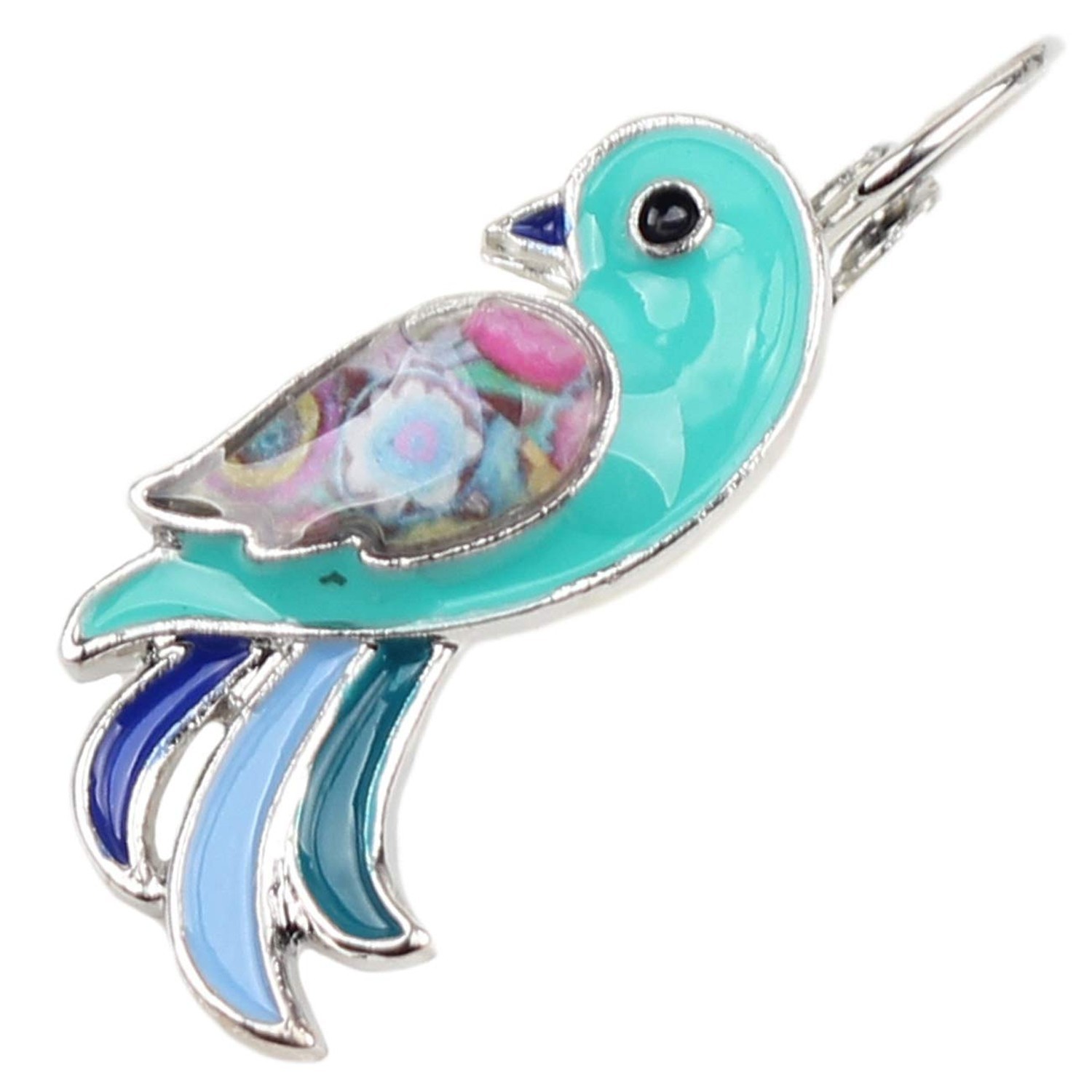 DUOWEI Alloy Enamel Tropical Parrot Bird Earrings Charms Parrot Bird Dangle R…