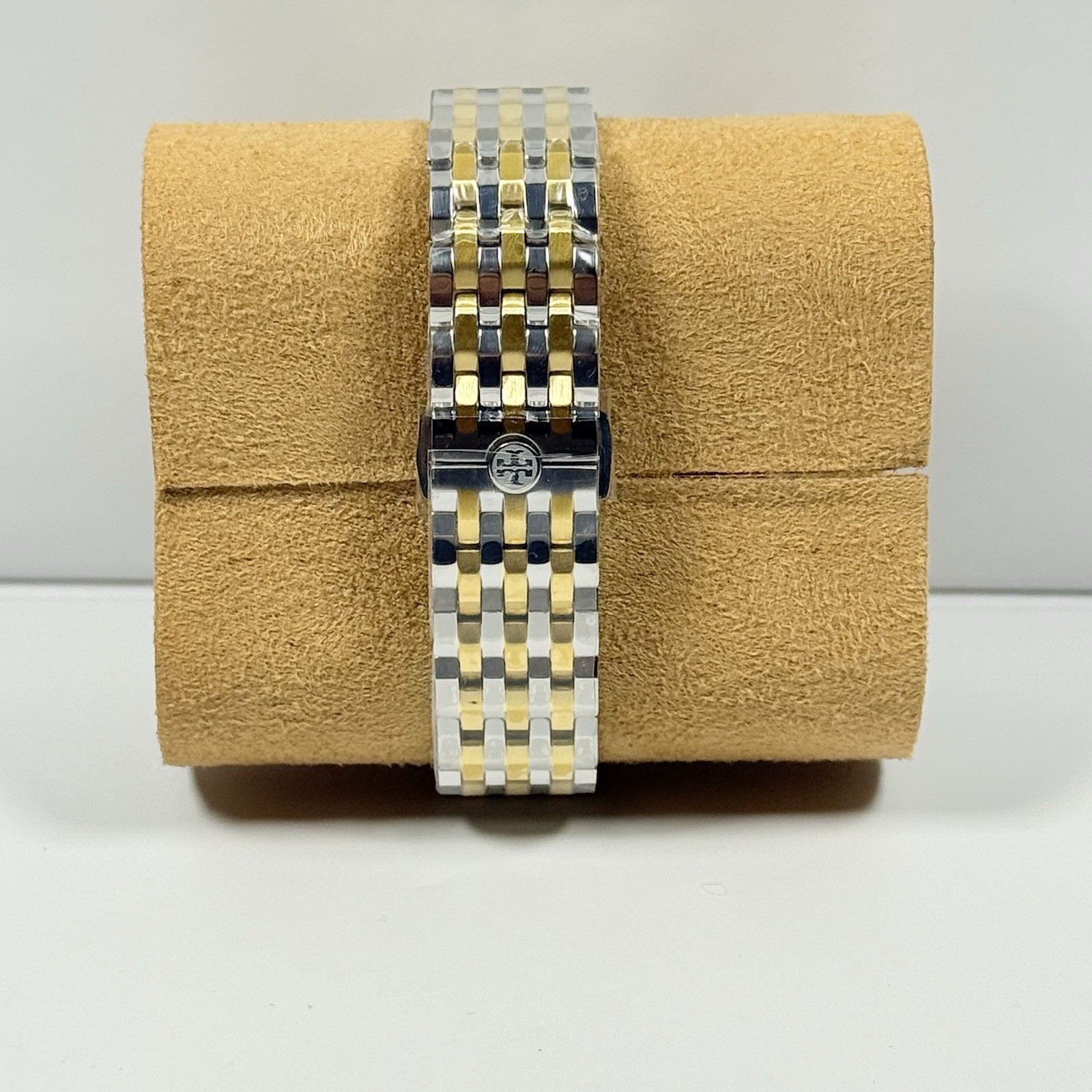Tory Burch TBW1501 White Rectangular Dial, Two Tone Bracelet Women’s Watch