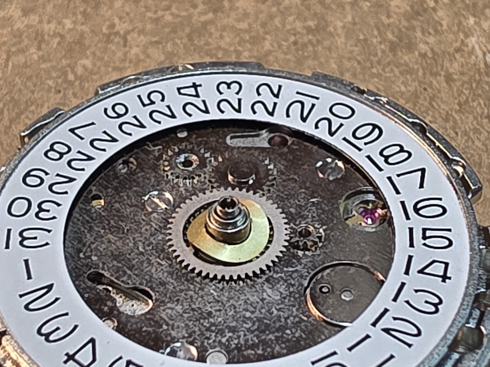 NOS Date GMT Automatic Watch Movement With 30.5mm Dial & 4 Hands