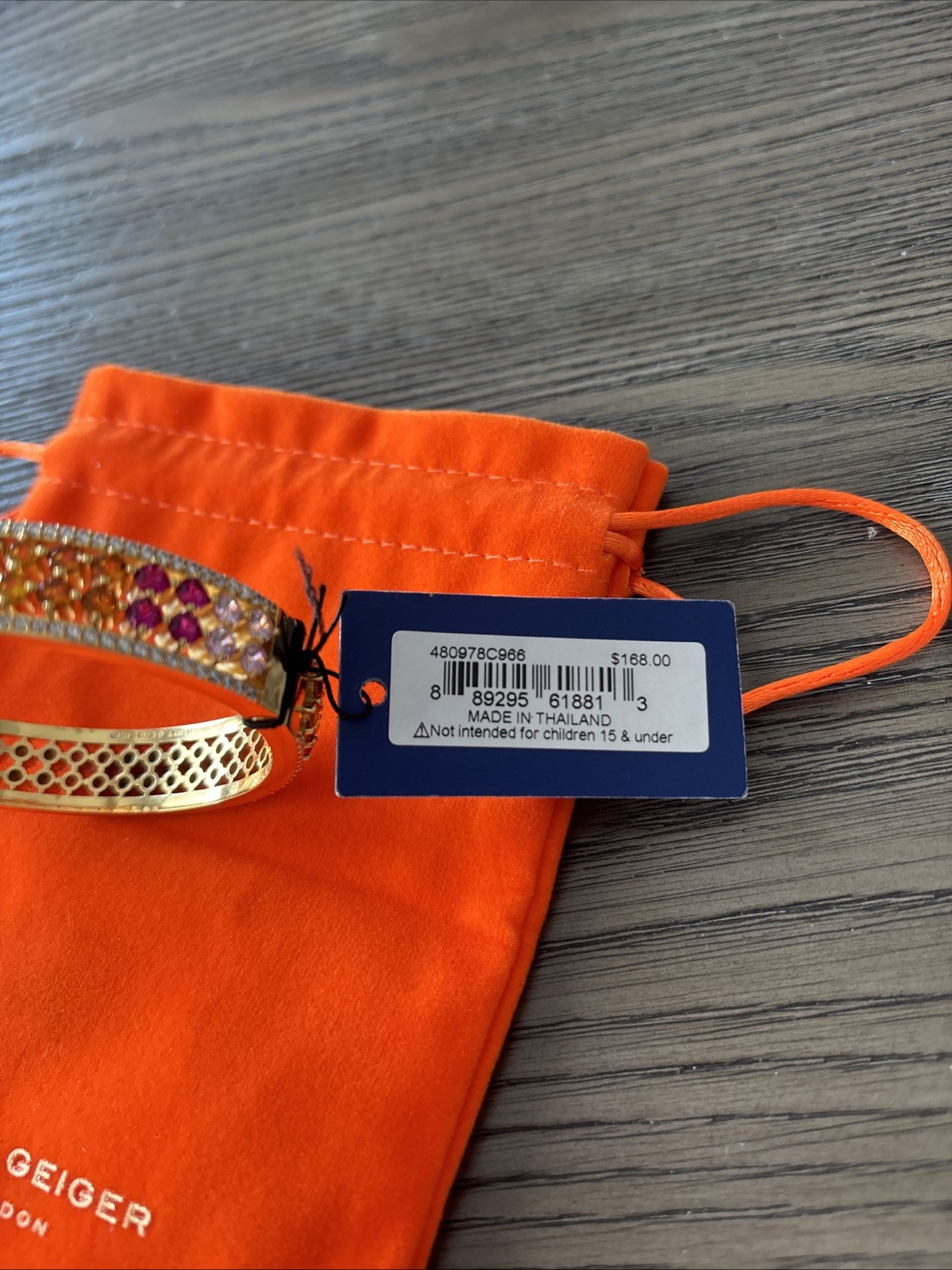KURT GEIGER LONDON RAINBOW PAVE MESH BANGLE BRACELET W DUST BAG New With Tags