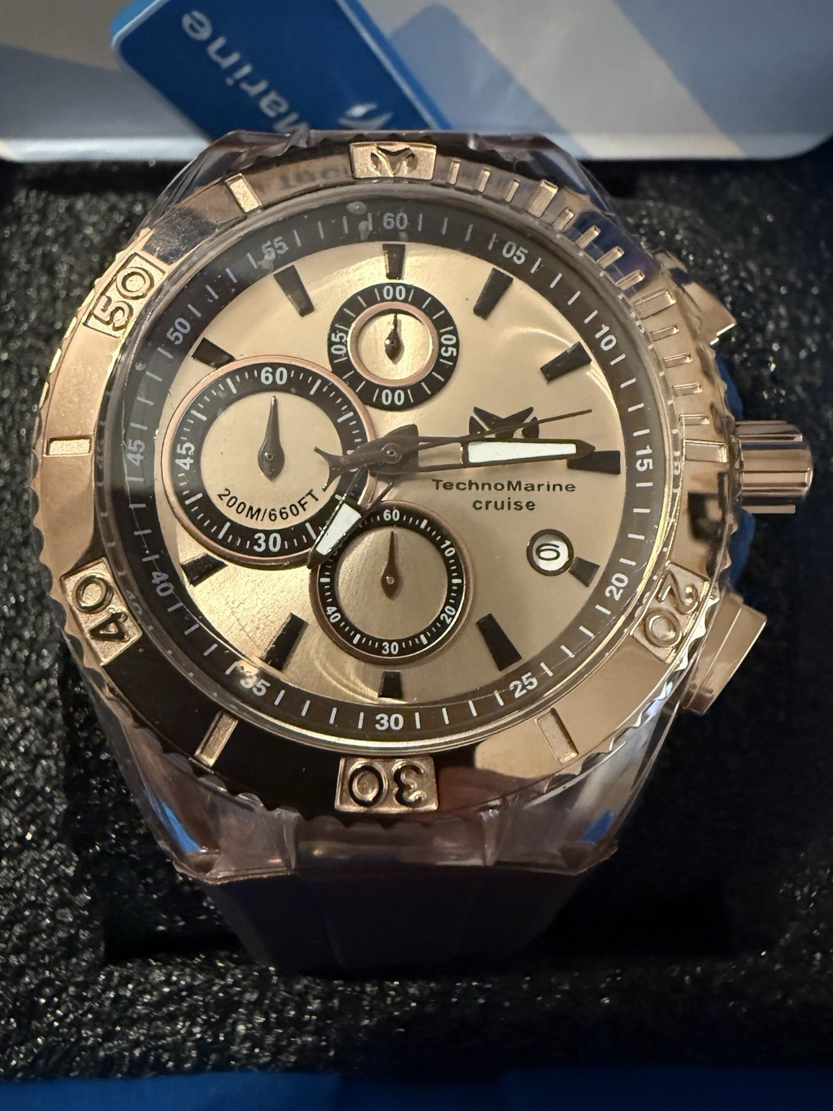 TechnoMarine Cruise Star Men’s Quartz Watch 45mm Rose Gold/Brown TM-115217 NIB