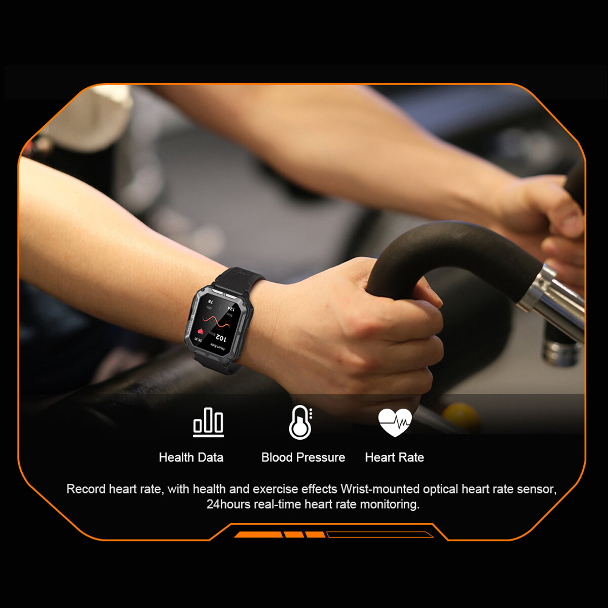 Smart Watch Military Tactical Sport Heart Rate Fitness Tracker Wristwatch-Men US