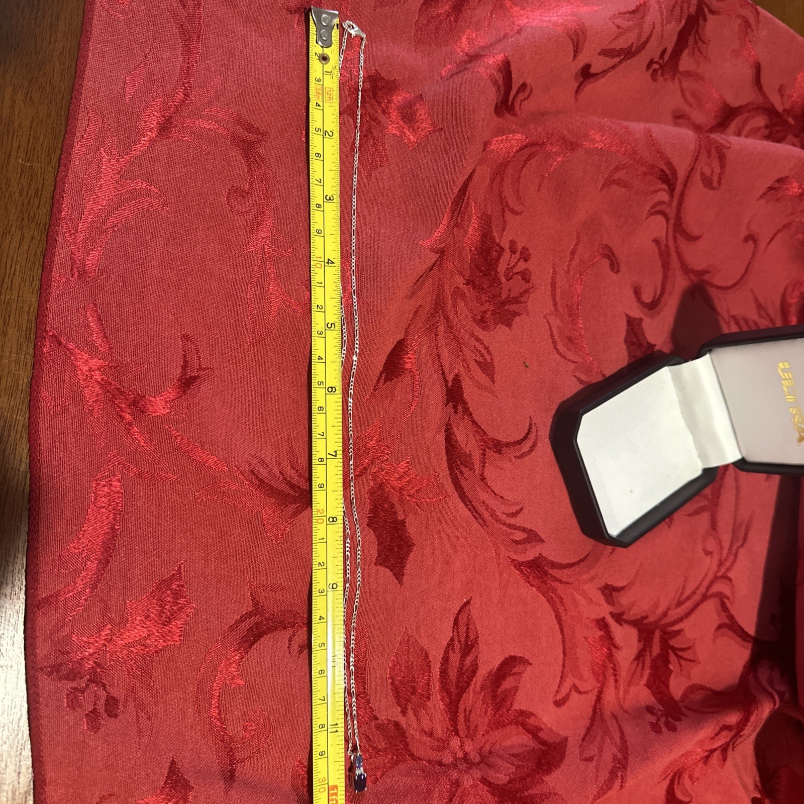 Faux Amethyst Necklace with Silver Chain and Setting