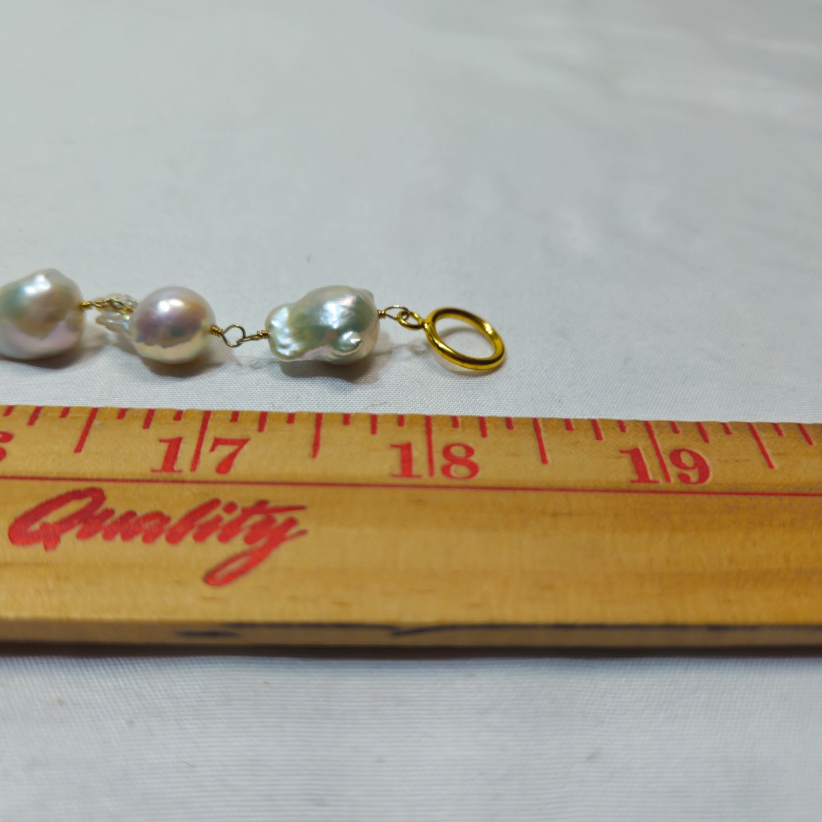 RARE LARGE NATURAL SOUTH SEA BAROQUE KESHI PEARL NECKLACE 18″ 50g 925 STERLING