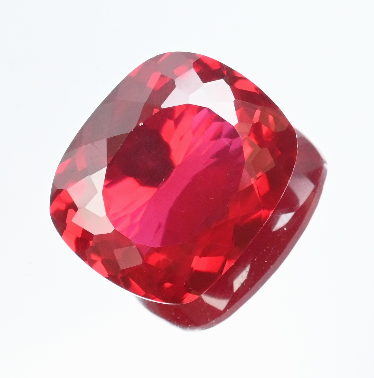 39.60 Ct Natural Mozambique Blood Red Ruby Cushion Certified Flawless Gemstone