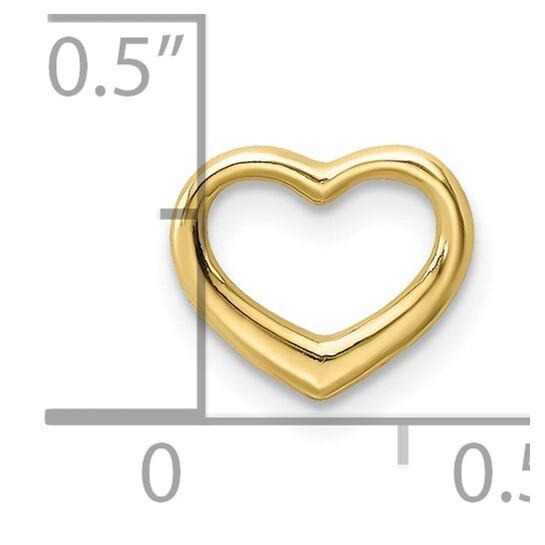 10K or 14K Yellow, Rose or White Solid Mini Floating Heart Slide Charm Pendant