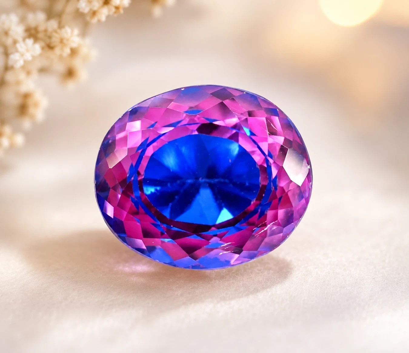 Natural Exquisite 16 Ct Pitambari Sapphire GIE Certified Oval Loose Gemstone