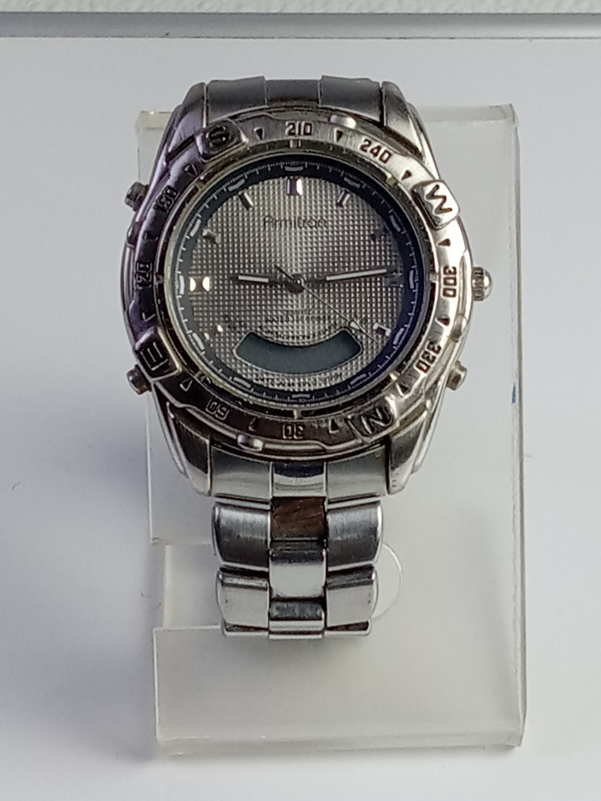 Armitron Men’s Blue Dial 42mm T205 Stianless Steel Watch Needs reset