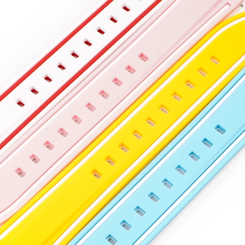 Quick Release 20mm 22mm 24mm 26mm Double Color Watch Band Soft Silicone Strap