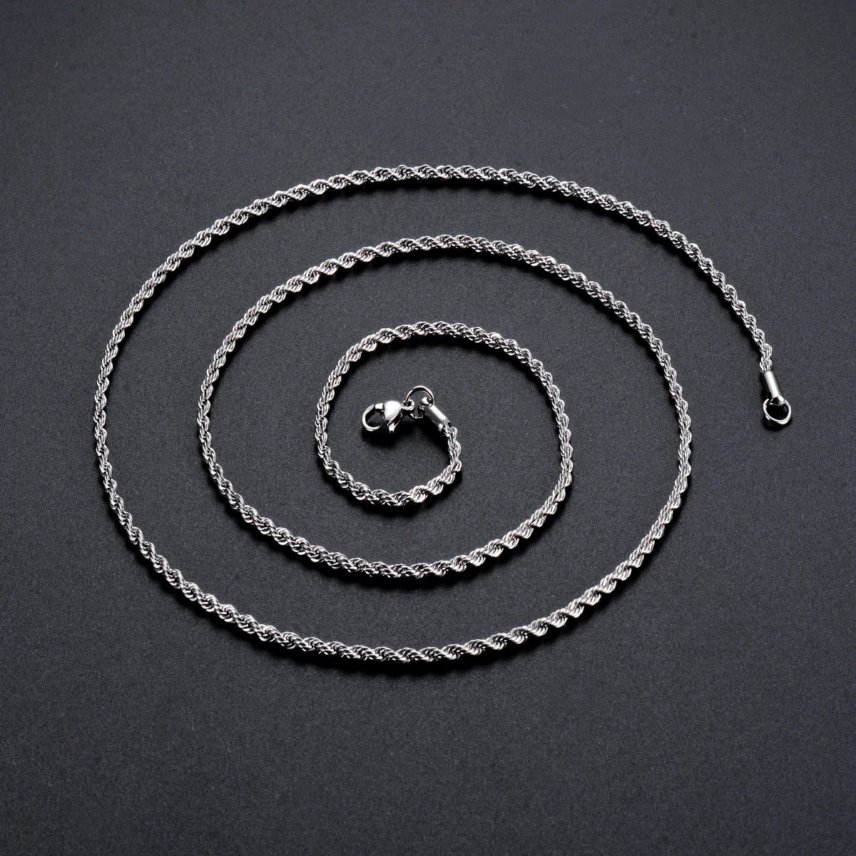 2/2.5/3/4/5/6mm 316L Stainless Steel Women Men Rope Chains Necklaces 18-32”