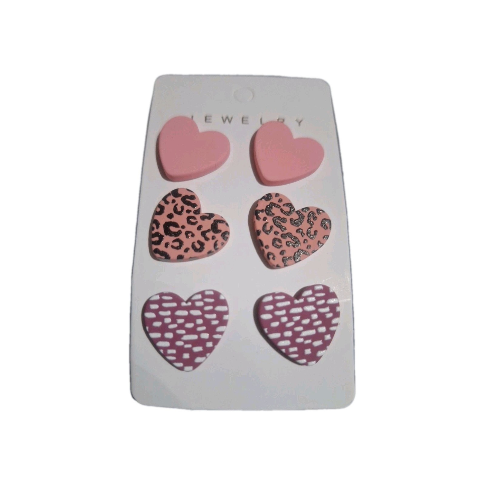 Heart Stud Earrings Colorful Cute Set of 6 Pairs 2 Packs New Fashion Jewelry