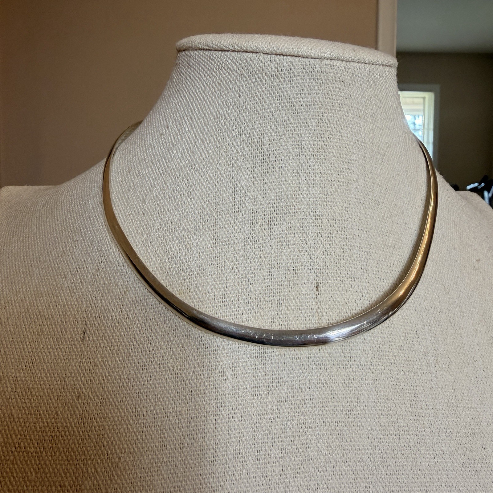 Vintage 925 Sterling Silver Classic Collar Necklace Singed Sterling MB or 8W