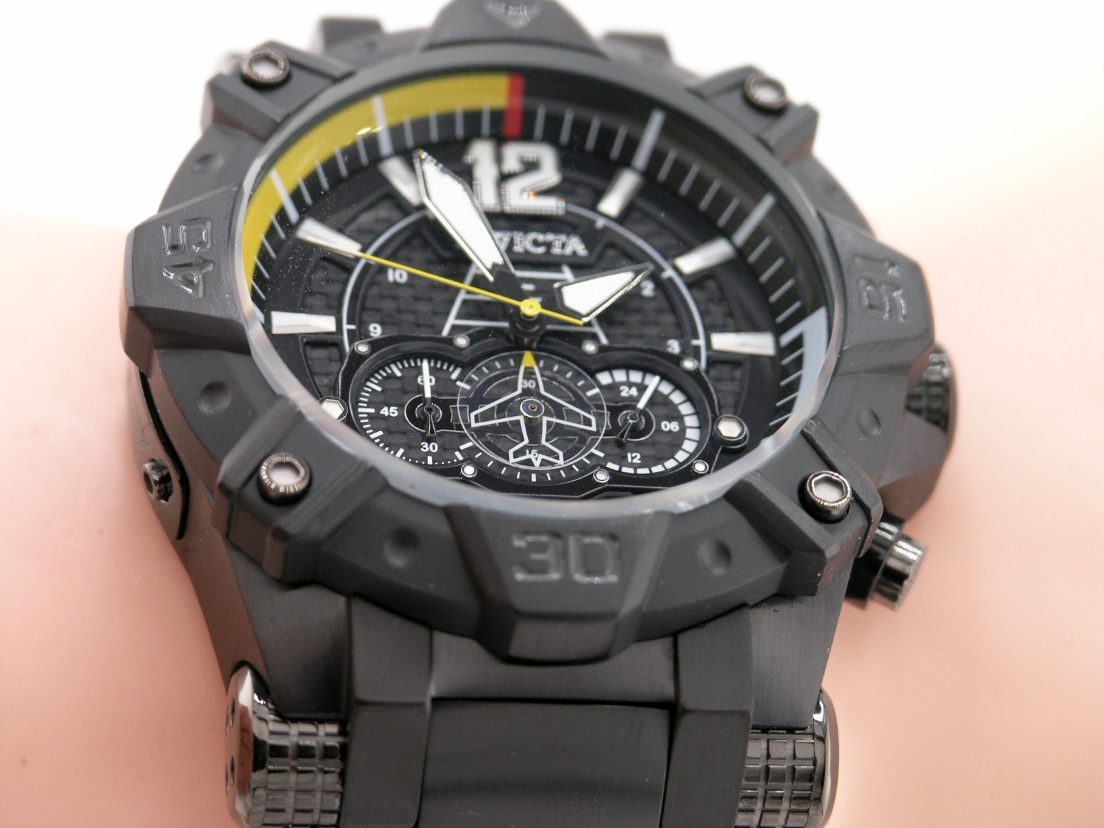 NEW INVICTA 40170 AVIATOR CHRONOGRAPH BLACK CARBON FIBER DIAL STEEL 52MM