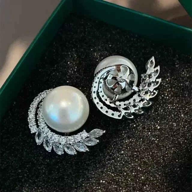 Nature Pearl 3.50Ct Round Cut Charm Women’s Stud Earrings 14K White Gold Plated