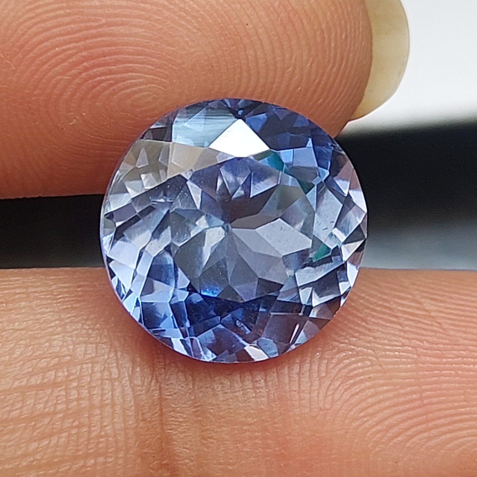 2 Pcs 10.80 to 10. Ct Round Blue Sapphire Look Crystal Loose Gemstone AAA