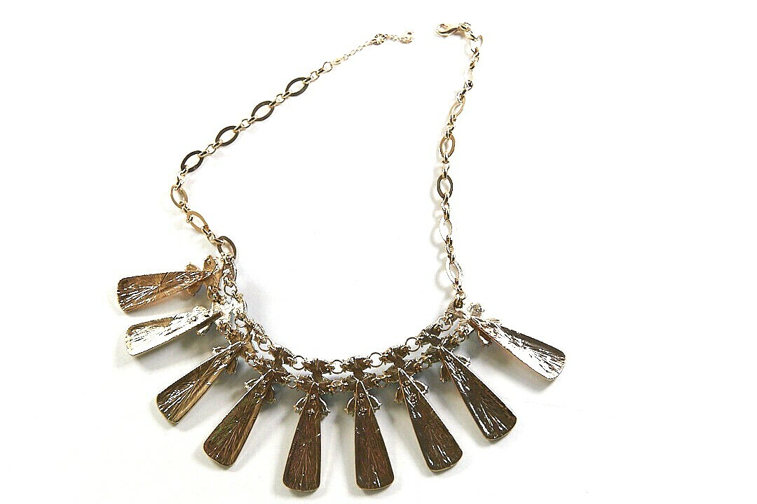 BAUBLEBAR Statement GoldTone Dangle Station Necklace LilacBlue Cabochons 18″+ 3″