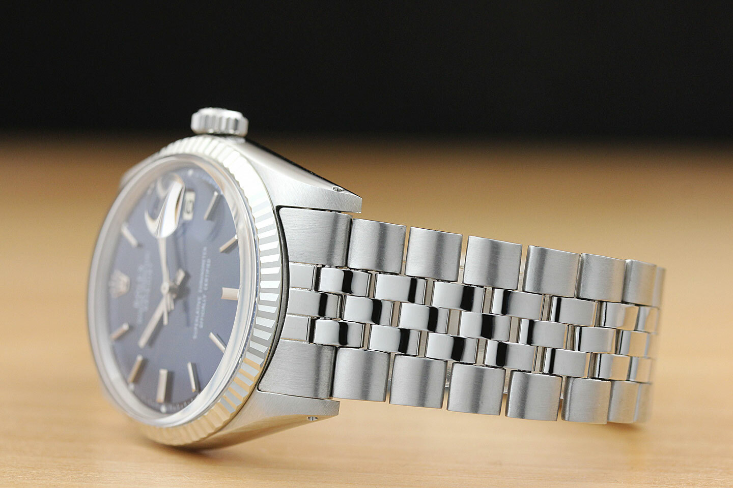 ROLEX MENS BLUE DIAL DATEJUST 18K WHITE GOLD & STAINLESS STEEL AUTHENTIC WATCH