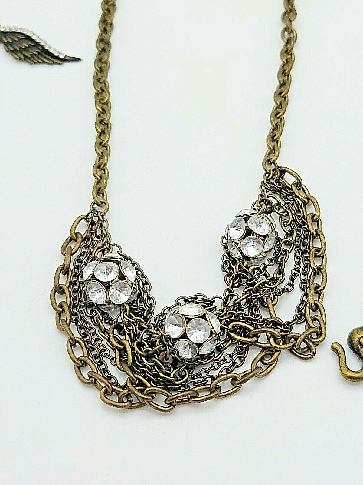 Assorted Set of 3 Antique Bronze Necklaces, As Pictured