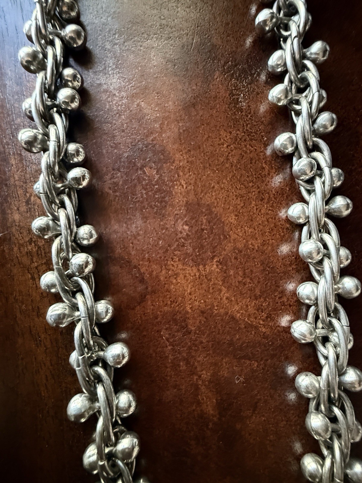 VTG Taxco Mexico Sterling DNA Link Peppercorn Necklace Spratling Style 122.9g