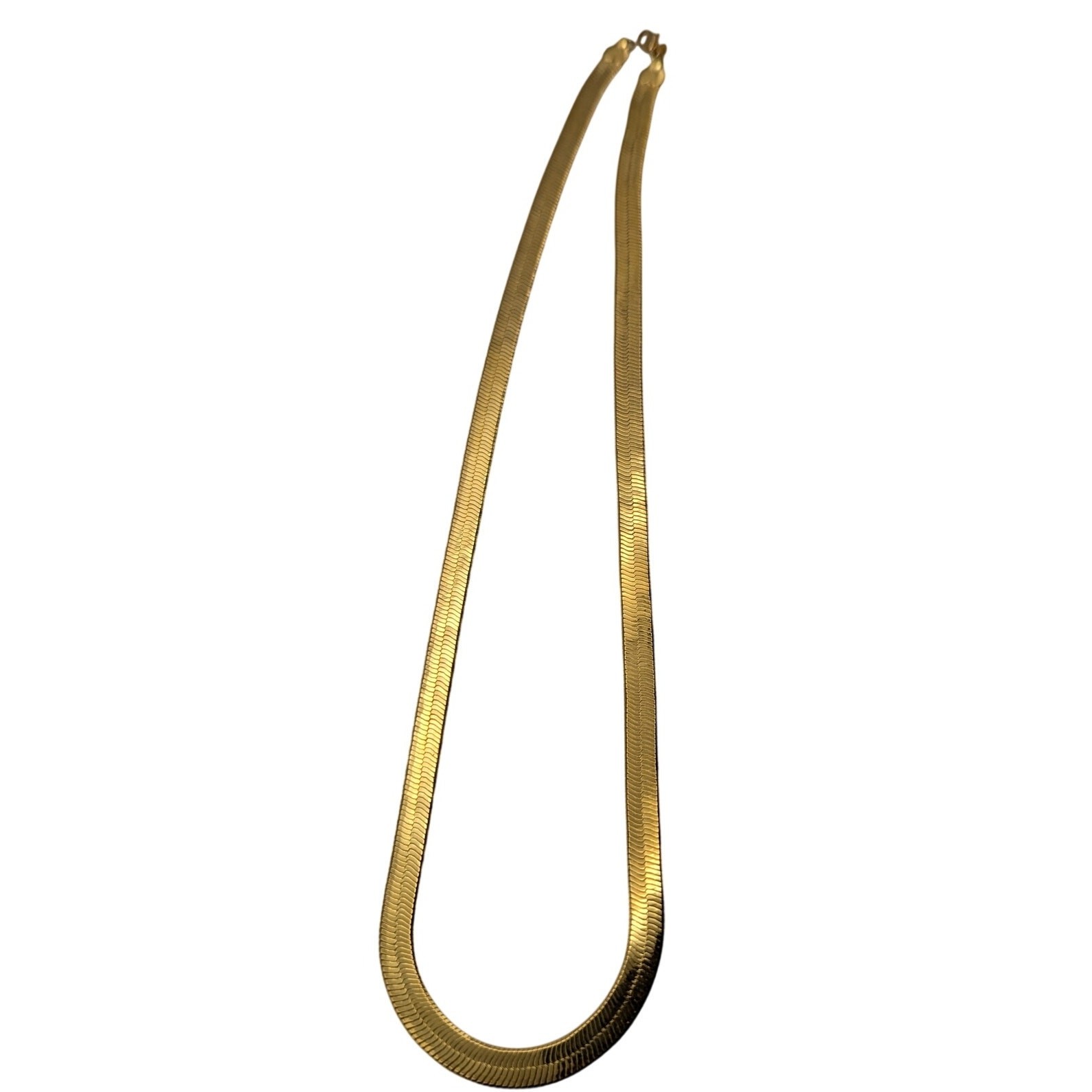 MONET Herringbone Necklace Womens Gold Tone Flat Snake Chain 18in