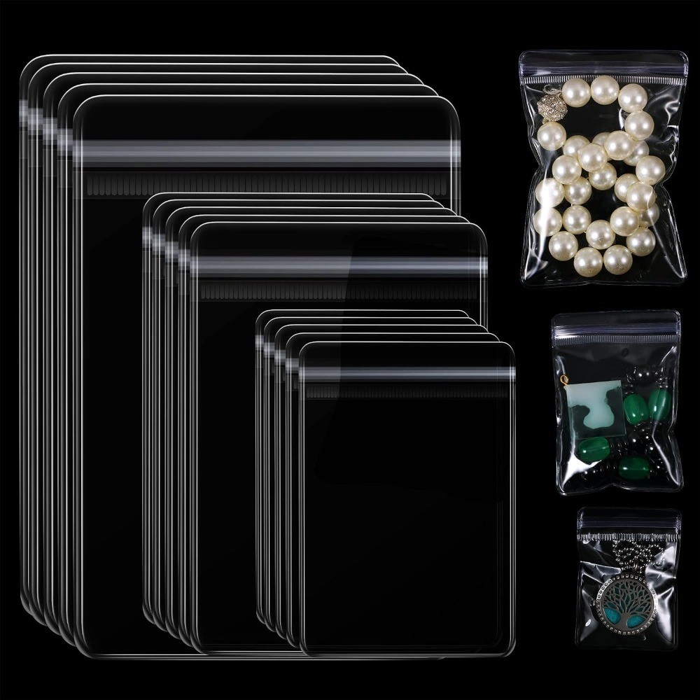 120 Pieces Anti Tarnish Jewelry Bags for Organizer and Storage Clear PVC