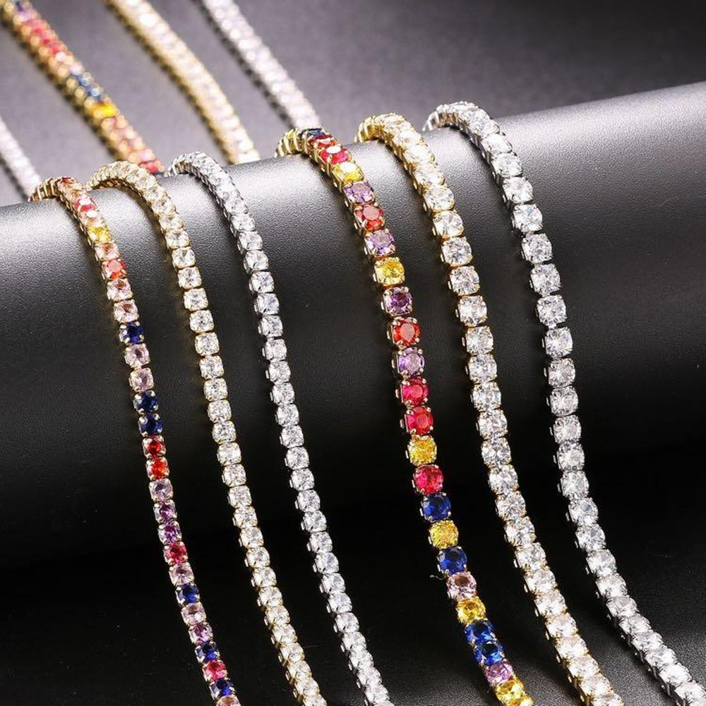 14K Gold Plated Cubic Zirconia Dainty Choker Chain Tennis Necklaces for Women